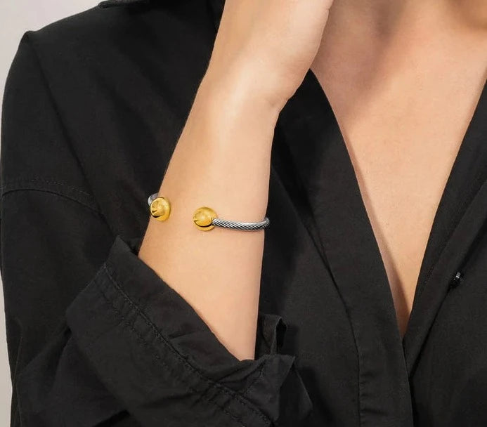 Twisted Cable Magnetic Bracelet Cuff
