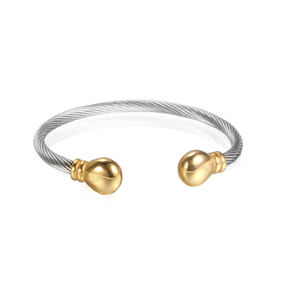 Twisted Cable Magnetic Bracelet Cuff