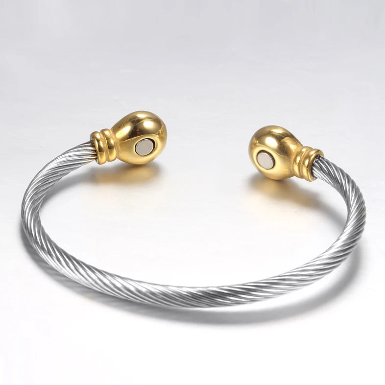 Twisted Cable Magnetic Bracelet Cuff