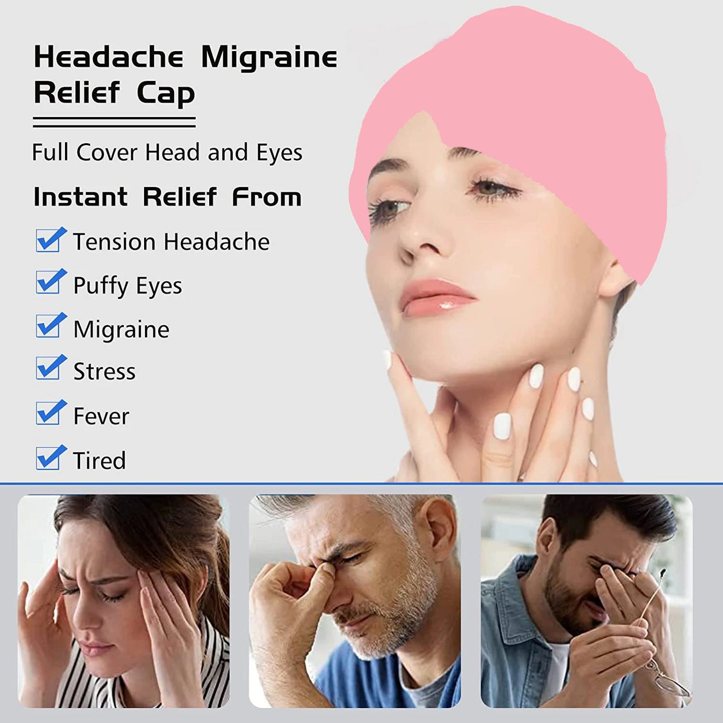 Hot Cold Gel  Therapy  for Headache  and Migraine Relief