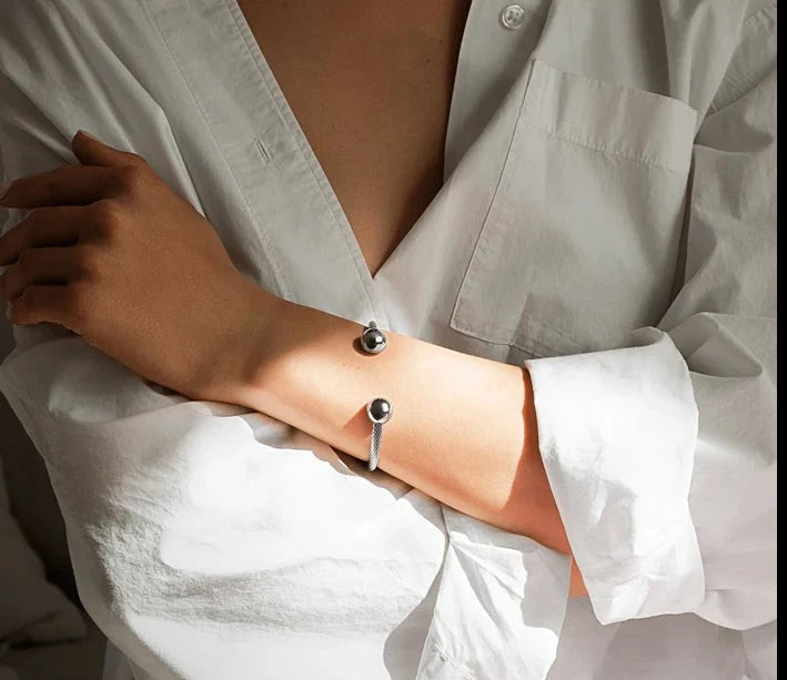 Twisted Cable Magnetic Bracelet Cuff
