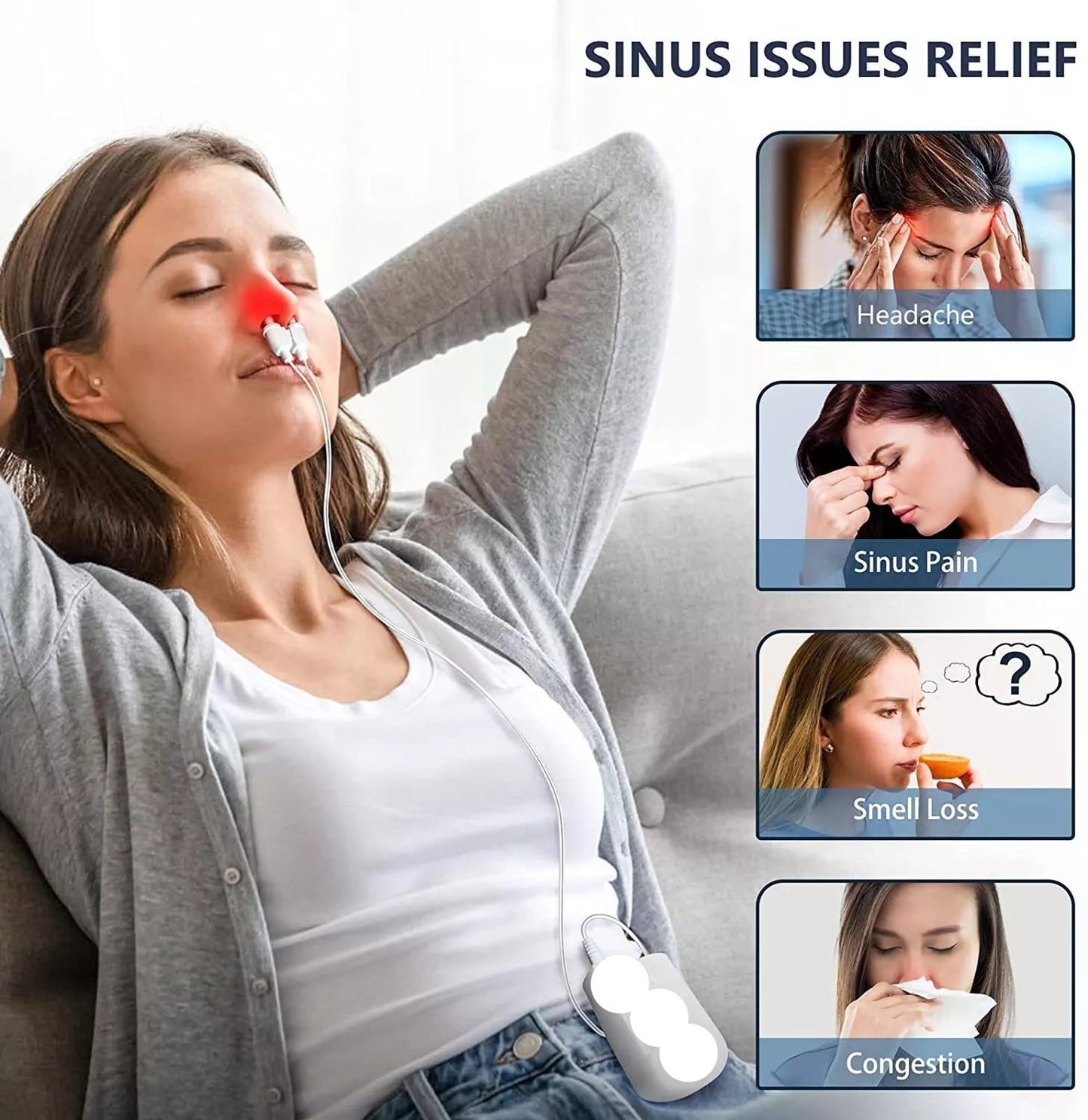 Therapeutic Laser Device for Sinus Allergy Relief and Nasal Congestion